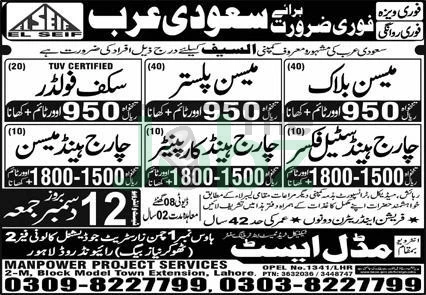 Skilled Chargehand Mason Scaffolder Jobs in Saudi Arabia 2025 - Construction