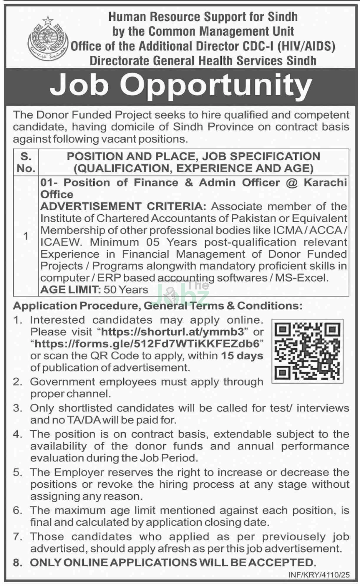 Directorate General Health Services Karachi Job Openings 2023 - Directorate General Health Services