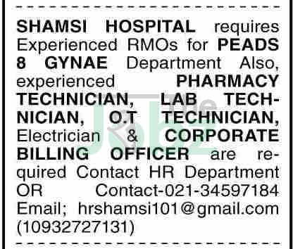 Shamsi Hospital Karachi Jobs 2025: Latest Career Opportunities - Shamsi Hospital