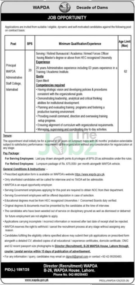 WAPDA Lahore Job Opportunities: Apply Now for Latest Vacancies - Water and Power Development Authority WAPDA