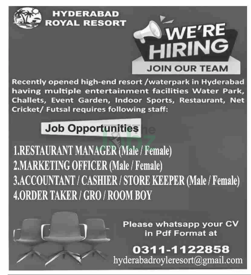 Hyderabad Royal Resort Hiring: Management Hospitality Jobs Open - Management