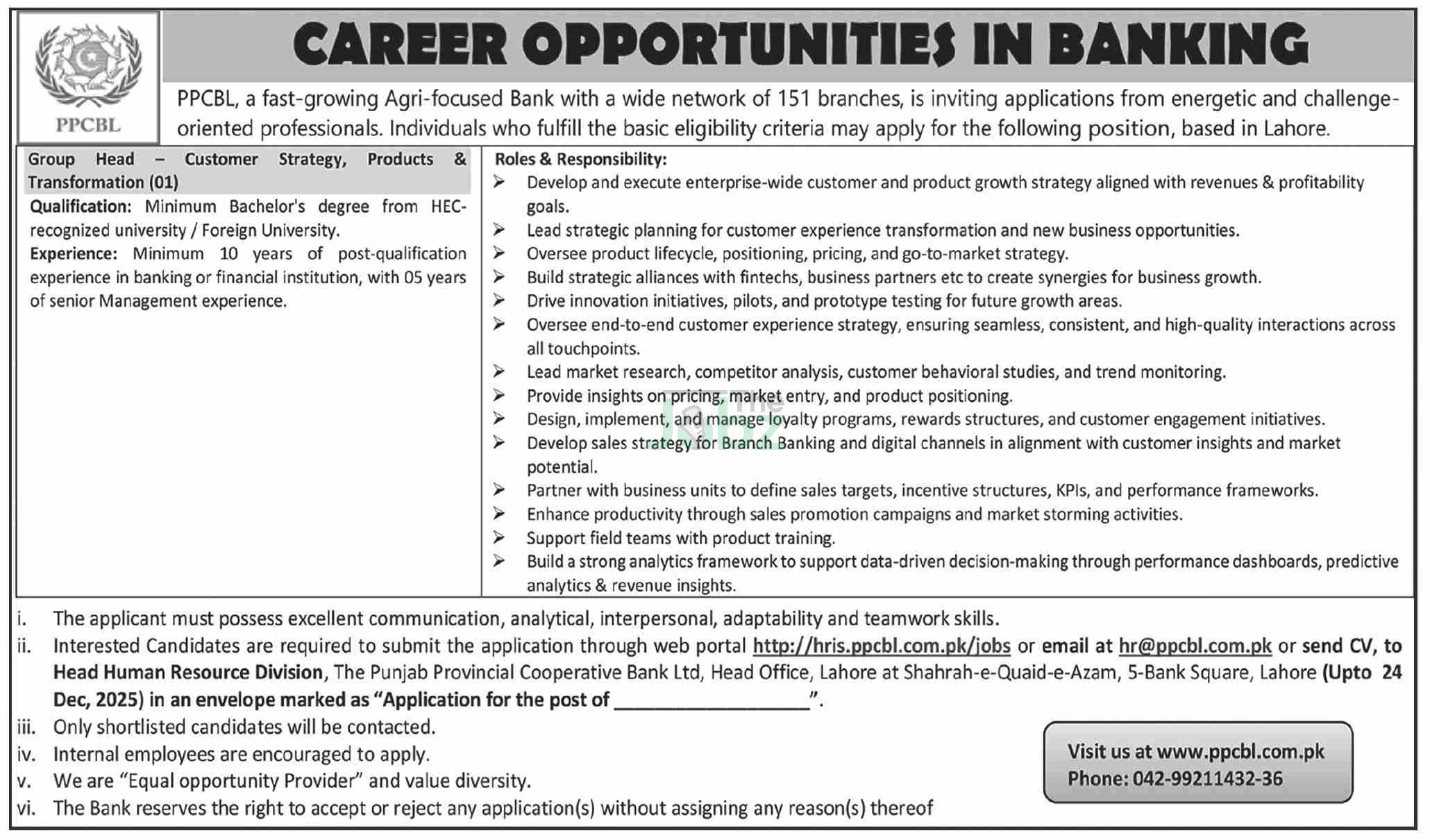 Punjab Provincial Cooperative Bank Jobs: Apply Now for PPCBL Roles - The Punjab Provincial Cooperative Bank Ltd PPCBL
