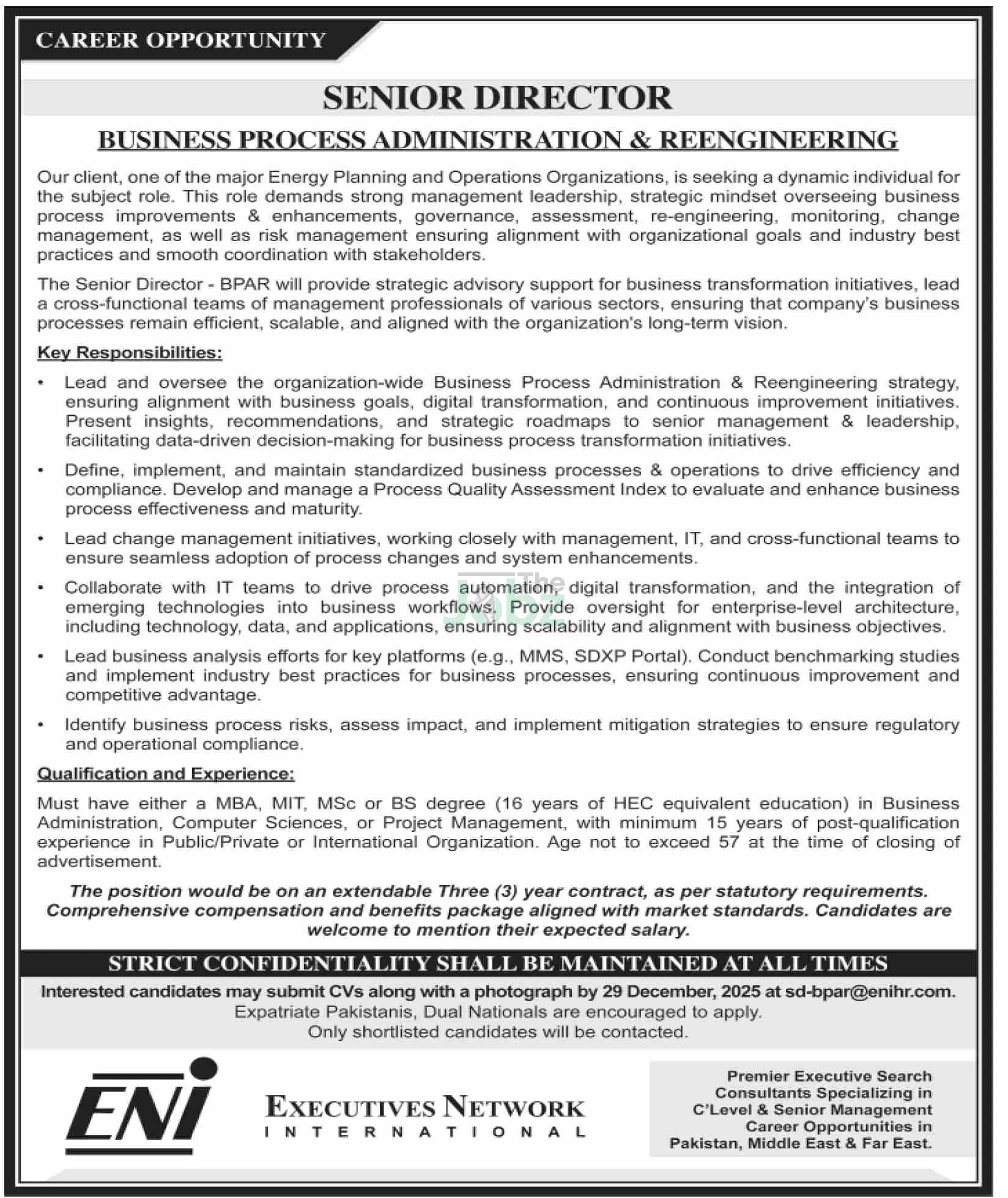 Director Job Opening at Executives Network International in Karachi - Management