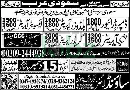 Heavy Equipment Operator Jobs in Saudi Arabia 2025: JCB Excavator - Construction