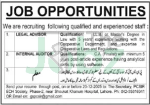 Legal Advisor Internal Auditor Jobs 2025: Apply Online Now - Management