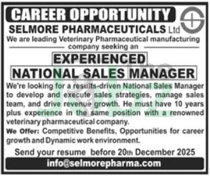 Selmore Pharmaceuticals Hiring 2025: Management Jobs in Lahore, Pakistan - Management
