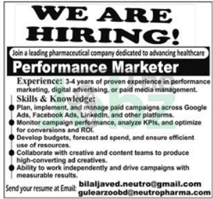 Neutro Pharma Lahore Careers 2025: Management Roles Available Now - Management