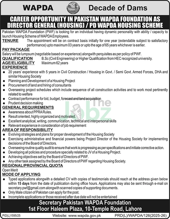 Discover WAPDA Job Opportunities in Lahore, Pakistan Today! - Water and Power Development Authority WAPDA